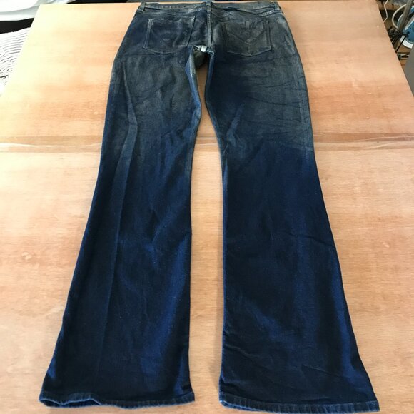 Hudson Barbara Jeans Women 34 Blue Ombre Foil Flared Wide Leg High Rise 16624 - Picture 2 of 14